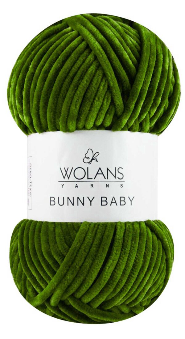 Пряжа Wolans Bunny baby 32 (темно-зелёный)