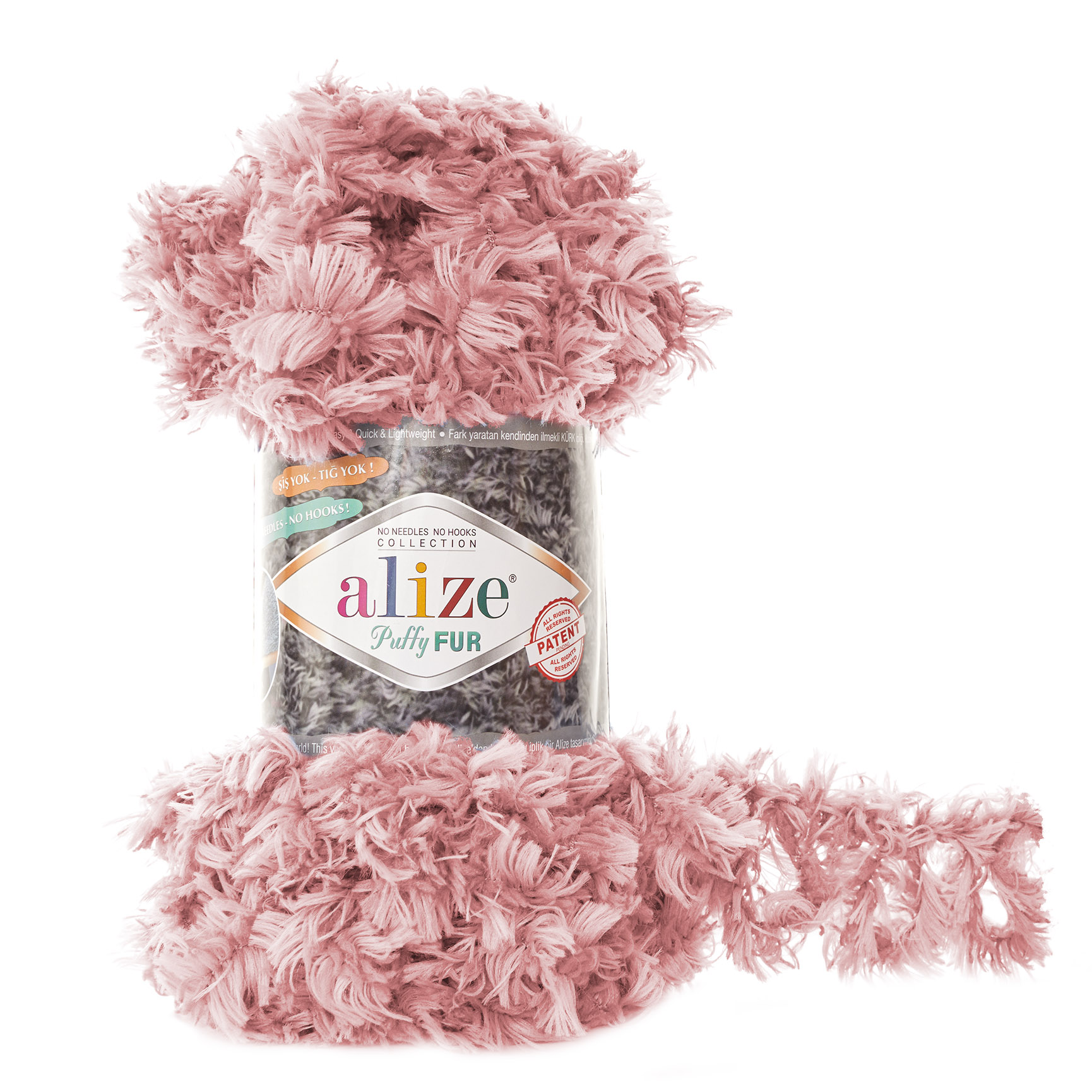 Пряжа Alize Puffy Fur 6102 светло-розовый