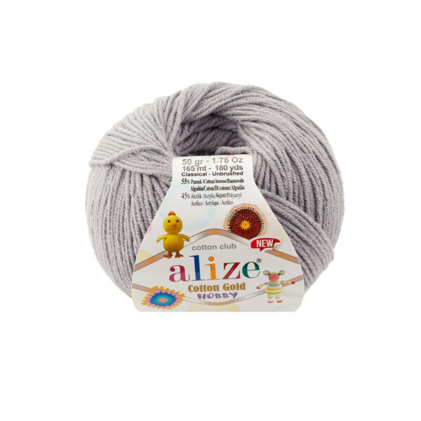 пряжа Alize Cotton Gold Hobby NEW 21 (светло-серый)