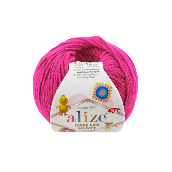 пряжа Alize Cotton Gold Hobby NEW 149 (ярко-розовый)