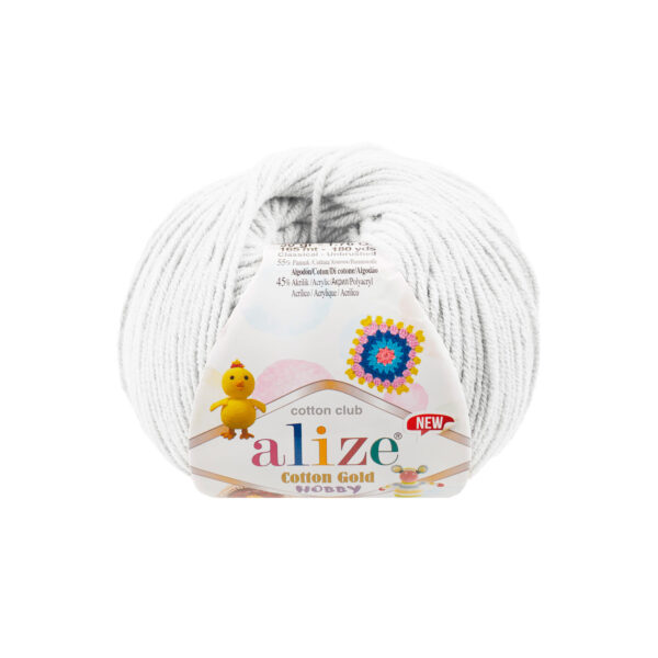 пряжа Alize Cotton Gold Hobby NEW 55 (белый)