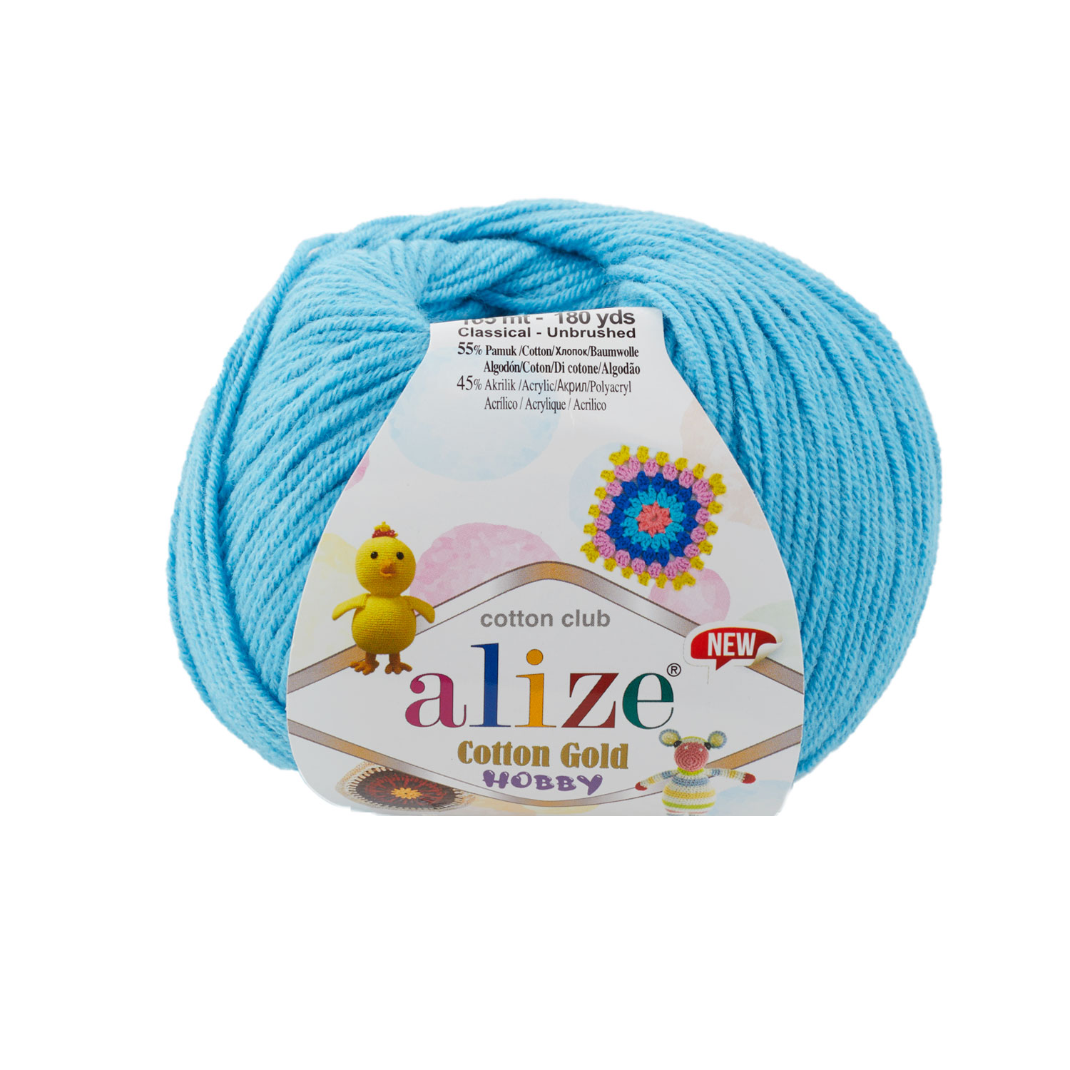 пряжа Alize Cotton Gold Hobby NEW 287 (светлая бирюза)