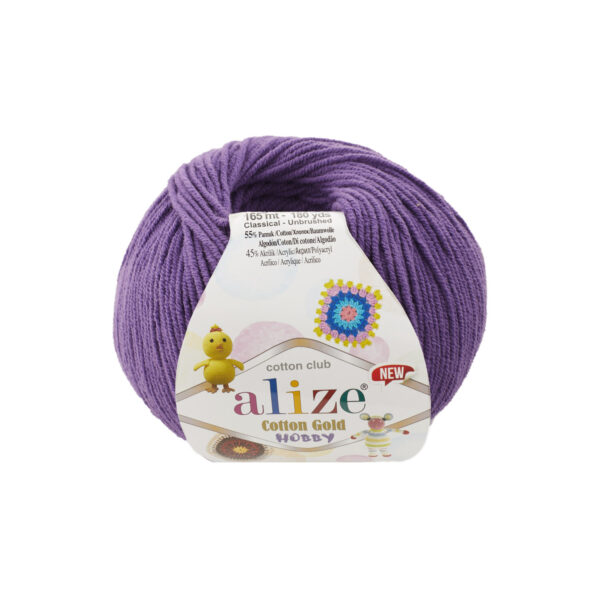 пряжа Alize Cotton Gold Hobby NEW 44 (лиловый)