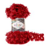 Пряжа Alize Puffy Fur 6109 красный