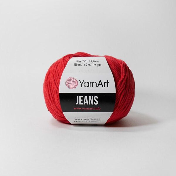 Пряжа YarnArt Jeans 90 (алый)