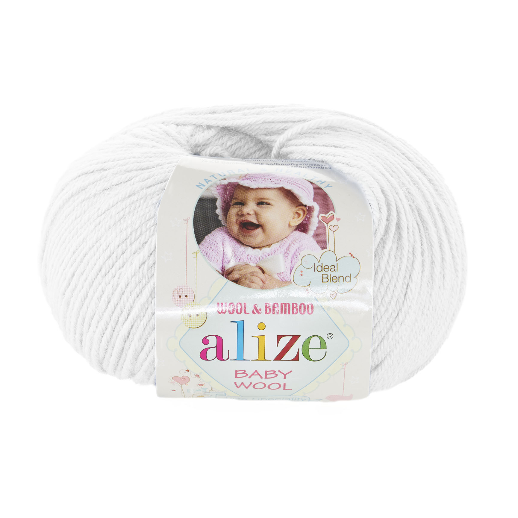 Пряжа Alize Baby Wool 55 (белый)